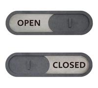 Open Closed Sliding Door Sign - Grey 7.5”x2.2”