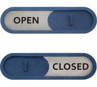 Open Closed Sliding Sign - Blue 7.5x2.2in