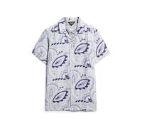Superdry Open Collar Print Short Sleeve Shirt Grey 2XL Men