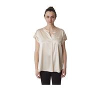 Open Collar Short Sleeve Shirt - female - Caliban - Blouses - Beige - M - Blouses & Shirts M