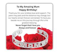 Open Cuff Bangle Bracelet for Mum with Message Card Adjustable Bangle MOM with Cubiz zirconia Gift Set with Box giftbag for Birthday Mother's Day Christmas Gifts for Mum (To My Mum Birthday)