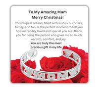 Open Cuff Bangle Bracelet for Mum with Message Card Adjustable Bangle MOM with Cubiz zirconia Gift Set with Box giftbag for Birthday Mother's Day Christmas Gifts for Mum (To My Mum Christmas)
