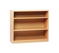 Open Desk High Office Bookcase With 2 Adjustable Shelves, Beech