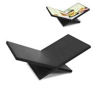 Open Display Stand, Wooden Book Stand, Cross Frame Book Holder for Display and Reading, Suitable for Art, Bible, Cookbook, Easel, Magazine, Textbooks 40 * 24 * 17cm (Black)