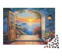 Open Door 1000pcs (75x50cm) Erwachsenenpuzzle - Beautiful Sea View Erwachsenenpuzzle DIY-Puzzlespielzeug