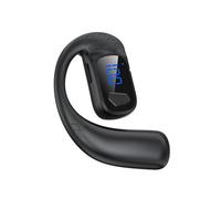 Open Ear Bluetooth Headphone,Single Earpiece with Noise Canceling Mic,BT5.4 Phone Earpiece Earbud One Ear Piece 180° Left and Right Ears LED Display (Black)