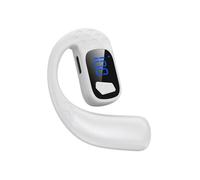 Open Ear Bluetooth Headphone,Single Earpiece with Noise Canceling Mic,BT5.4 Phone Earpiece Earbud One Ear Piece 180° Left and Right Ears LED Display (White)