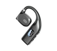 Open-Ear Bluetooth Headset with Digital Display - 180° Rotatable Earpiece for Left/Right Ear, 30H Playtime, V5.4 Hands-Free Mono Headset with Noise Canceling Mic for Work Driving Sports (Black 1 set)