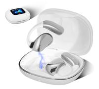 Open Ear Earbuds, Bone Conduction Wireless Earphones with Touchscreen, Bluetooth 5.4, Over Ear Earphones with Silicone Ear Hooks, 120 Standby Time, IPX5 Waterproof, Touch Control Fit Sports (White)