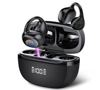 Open Ear Earbuds,Wireless Earbuds Bluetooth 5.4 Ergonomic Clip-On Ear buds, Bone Conduction Over The Ear Headphones 48H Playtime, Perfect Running Headphones for Sports IPX7 Waterproof Touch Controls