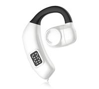 Open Ear Headphones,Air Conduction Headphones Bluetooth 5.4 Earbuds,30 Hours Playtime,Noise Reduction Wireless Sport Single Ear Earphone for Android Laptop Truck Driver (White)