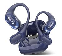 Open-Ear Headphones, Bluetooth 5.4 Wireless Earbuds Deep Bass, 48H True Wireless Bluetooth Earphones with Mic, Adjustable Earhook Open Ear Earbuds, IPX7 Waterproof Earphones for Running/Fitness, Blue