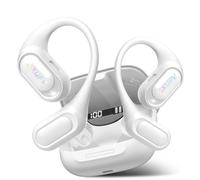 Open-Ear Headphones, Bluetooth 5.4 Wireless Earbuds Deep Bass, 48H True Wireless Bluetooth Earphones with Mic, Adjustable Earhook Open Ear Earbuds, IPX7 Waterproof Earphones for Running/Fitness, White