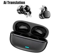 Open-Ear Headphones - Bluetooth AI Translation Earbuds with Microphone Earphone Rhinestone Decoration,Secure,Ligh &