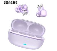 Open-Ear Headphones - Bluetooth Earbuds with Microphone & Rhinestone Decoration,Secure,Lightweight,Clip-On Earphone