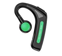 Open Ear Headphones Bluetooth Single Bone Conduction Wireless Earbuds with Earhooks Microphone Earphones Waterproof Long Battery Life Earpiece for Workout Sports Running Android iOS Non Ear Plug Green