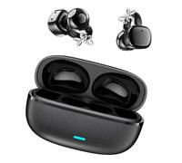 Open-Ear Headphones - Wireless Bluetooth Earbuds with Microphone & Rhinestone Earphone Decoration,Secure,Lightweight,Clip-On Fit, Water Resistant,Fast Charging,Noise Cancelling (black)