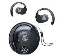 Open Ear Running Sport Headphones Wireless Bluetooth OWS Hanging Earphones Over the Ear Earbuds with Ear Hooks Air Bone Conduction Cycling Headphones Wireless Ear Hanging Bluetooth Headset ENC for Gym