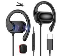 Open Ear USB-C Headphones for iPhone 17 Pro Max 16 15 Plus, Over Ear Wired Earbuds with Earhook Microphone Volume Control, HiFi Stereo Sports Type C Earphones for Samsung S25 S26 S24 S23 S22 S21 Pixel