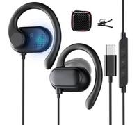 Open Ear USB C Headphones for Samsung S25 S24 Ultra S23 FE S22 A16 A36,Over Ear Buds Wired Type C Sport Headsets with Adjustable Ear Hooks for iPhone 17 16 Pro Max 15 Plus iPad 10 A16 11 Pixel 9 9a 8