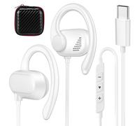 Open Ear USB C Headphones Wired Earbuds for iPhone 17 16 Pro Max 15 16e/iPad A16 11 10th,Type C Plug Over Ear Hooks Headphones with Mic for Samsung S26 Ultra S25 S24 S23 Sports Running Corded Headset