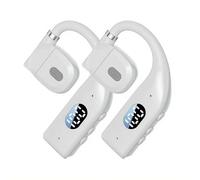 Open Ear Wireless Bluetooth Headset, 360° Rotatable Earpiece with Led Display, 0.5h Fast Charging, 200h Long Standby Hands-free Earpiece, for Office Business Calls, Driving And Daily (White 2 Pcs)