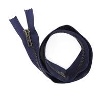 Open End Metal Zip Navy Blue Bronze Teeth 56-76cm 22-30 inch Strong Buy 1 2 357D, 66cm Navy Blue, 1