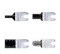Open-End Oscillating Multi-Tool Blades 4pc Set Bi-Metal 10-45mm | Bi-metal open-end design enables flush cutting against surfaces for precise trim and renovation work