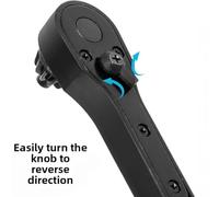 Open End Ratchet Wrench for Electric Drill Chuck - Ergonomic Anti-Slip Cast Iron Tool with 2-in- Positive/Negative Ratchet, Wrench + 2 Heads(A)