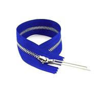 Open-End Resin Zippers Metal Zipper 2 Pieces Multicolor 15-70cm for Sewing(Royal Blue Silver,Close-End-25cm)