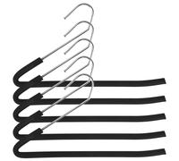 Open End Trouser Hangers Slack Hanger with Non-Slip Foam Coated Black 5-Pack