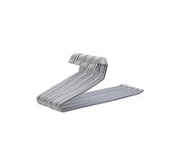 SONGMICS Pack of 20 Metal Trouser Hangers with Open End and Non-Slip Coating, Space Saving, 38 cm Wide, Grey CRI04G-20