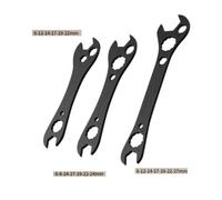 Open End Wrench for Air Conditioner Repair, 6-22mm/6-24mm/6-27mm Multi Functional Flat Double-End Wrench with Hexagonal and Open Heads, High Carbon Steel, Black 3PCS