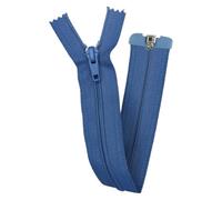 Open End Zip 18 inch Nylon No5 46cm Coat Jacket 27 Colours Buy 1 or 2 Zips 654D, 7584 Mid Blue Denim, 1