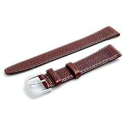 Open Ended Watch Band Strap for Vintage Watches. Genuine Leather 16mm Brown with Chrome (Silver Colour) Buckle