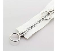 Open-Ended Zip Fasteners Strong Nylon Closed End Zip,zippers 1pc 5# Double Slider Open-end Zipper,O Ring Head Auto Lock Metal Zippers,(Color:Red,Length:90cm) (Color : White)