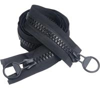 Open-Ended Zip,Zipper Eplacement,1 PC 20# 75~250cm Double Open Super Large Plastic Zipper and 2 Large Pullers Black Teeth Heavy Duty Zippers for DIY Sewing Tailor Crafts Bags Tents(Black,250cm)