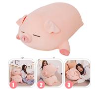 (Open Eyes) Soft Fat Pig Plush Hugging Pillow, Cute Piggy Stuffed Animal Doll Toy Gifts for Bedding, Kids Birthday, Valentine's Day, Christmas