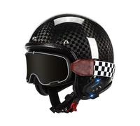 Open Face Bluetooth Motorbike Helmets DOTECE Approved Retro Motorcycle Half Helmet Avce Goggles 3/4 Half Face Crash Helmets for Adults Unisex Built-In Dual Speaker Microphone J,M:57-58CM