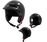 Open Face Demi Jet Helmet Peak Motorbike Scooter Visor SonicMoto Black M