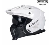 OPEN FACE DRIFTER WHITE OF606 LS2 MODULAR MOTORCYCLE HELMET + FREE DARK VISOR
