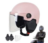 Open Face Helmet, 3/4 Motorcycle Helmet Open Face Helmet Motorcycle Half Warm Helmet With Sun Visor, Motorbike Crash Helmet, Unisex Breathable Helmet For Electric bik-e & Road bik-e Motorbike Helmets