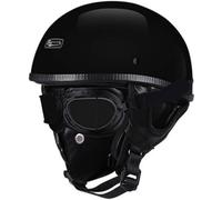 Open Face Helmet Half Motorbike Helmet Vintage Cruiser Chopper Scooter Pilot DOT/ECE Certified Retro Motorbike Adult Crash Moped Helmet with Sun Visor for Men and Women 2,S