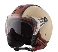 Open Face Helmet Motorcycle Half Helmet DOT/ECE Approved Motorbike Crash Helmet with Sun Visor Retro Vintage Style Motorbike Jet Helmet for Youth Men Women B,M