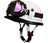 Open Face Helmet Motorcycle Half Helmet DOT/ECE Approved Motorbike Crash Helmet with Sun Visor Retro Vintage Style Motorbike Jet Helmet for Kids Youth Men Women 9,XL