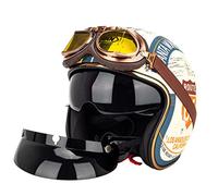 Open Face Helmet Motorcycle M Personalized Vintage Retro Motorcycle Half Open Face Helmet with Mask Cascos