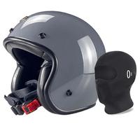 Open Face Helmet Vintage Jet Motorcycle Helmet 3/4 Open Face Motorcycle Helmet, ECEDOT Approved Retro Half Jet Helmet for Men and Women 14,M55-56CM