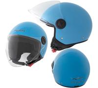 Open Face Helmet Lid Motorbike Jet Scooter Visor A-Pro Polished Light Blue L