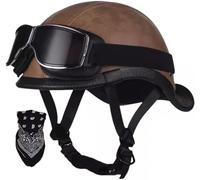 Open Face Low Profile Helmet, Motorcycle Helmet with Sun Visor, Open Face Jet Motorbike Helmets for Adult - Motorbike Rider Road Legal DOT/ECE Approved 9,M