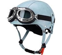 Open Face Motorbike Helmet Half Helmet Brain Cap Vintage Motorcycle Helmet German Style Pilot Helmet Scooter Helmet ECE 22.06 Approved for Men Women Adult Crash Helmet 2,54~61cm